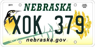 NE license plate XOK379