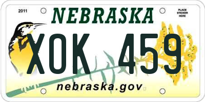 NE license plate XOK459