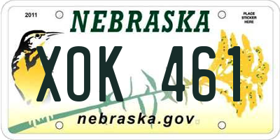 NE license plate XOK461