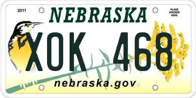 NE license plate XOK468