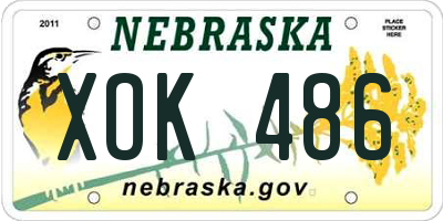 NE license plate XOK486