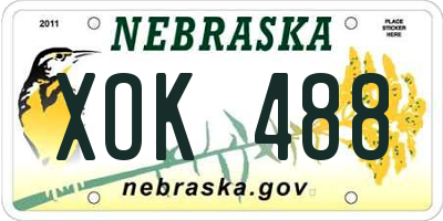 NE license plate XOK488