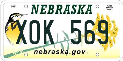 NE license plate XOK569