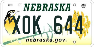 NE license plate XOK644
