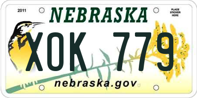 NE license plate XOK779