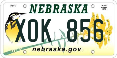 NE license plate XOK856