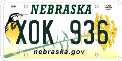 NE license plate XOK936