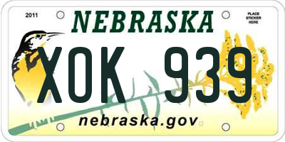 NE license plate XOK939
