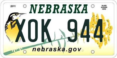 NE license plate XOK944