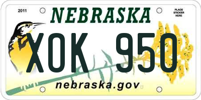 NE license plate XOK950