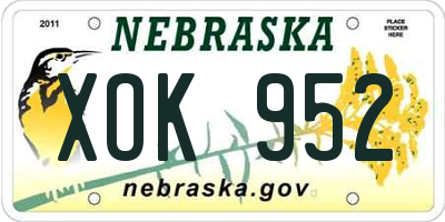 NE license plate XOK952