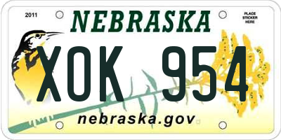 NE license plate XOK954