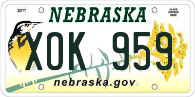 NE license plate XOK959