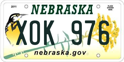 NE license plate XOK976