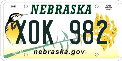 NE license plate XOK982