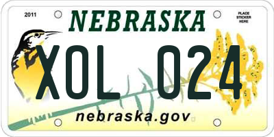 NE license plate XOL024