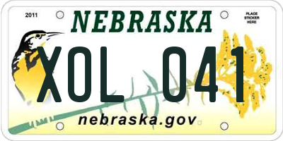 NE license plate XOL041