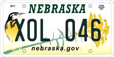 NE license plate XOL046