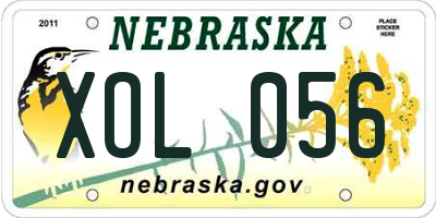 NE license plate XOL056