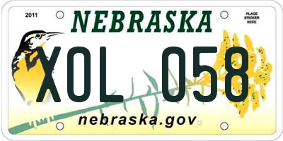 NE license plate XOL058