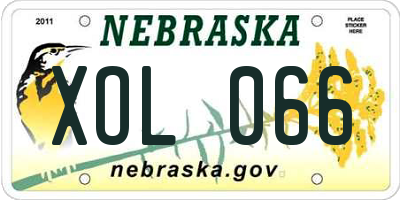 NE license plate XOL066