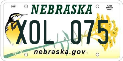 NE license plate XOL075