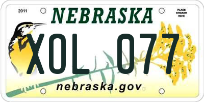 NE license plate XOL077
