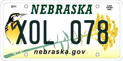 NE license plate XOL078