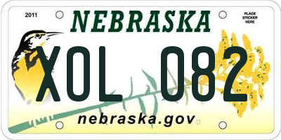 NE license plate XOL082