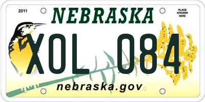 NE license plate XOL084