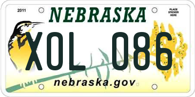 NE license plate XOL086