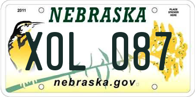 NE license plate XOL087
