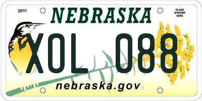 NE license plate XOL088