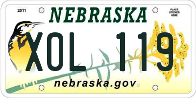 NE license plate XOL119