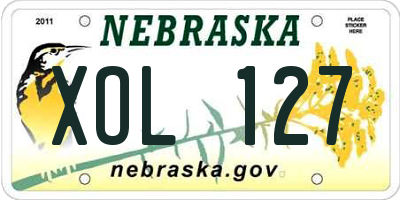 NE license plate XOL127