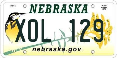 NE license plate XOL129