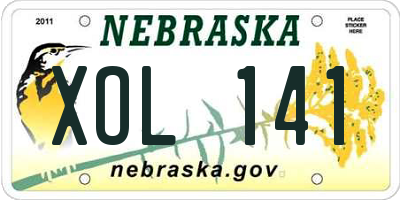 NE license plate XOL141