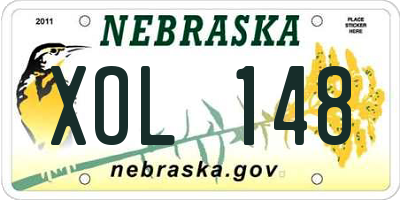 NE license plate XOL148