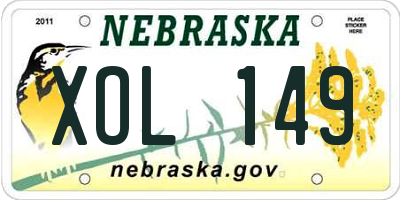 NE license plate XOL149