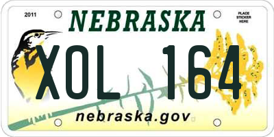 NE license plate XOL164