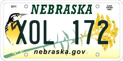 NE license plate XOL172