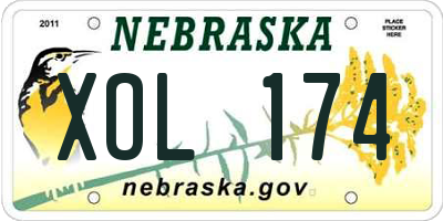 NE license plate XOL174