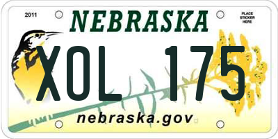 NE license plate XOL175