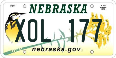 NE license plate XOL177
