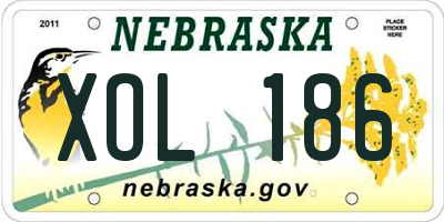 NE license plate XOL186