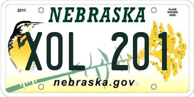 NE license plate XOL201
