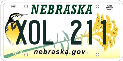 NE license plate XOL211
