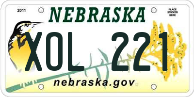 NE license plate XOL221