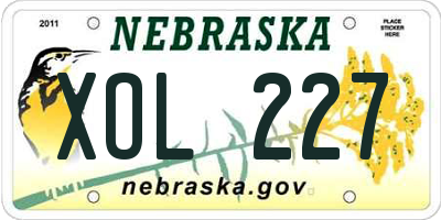 NE license plate XOL227