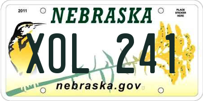 NE license plate XOL241